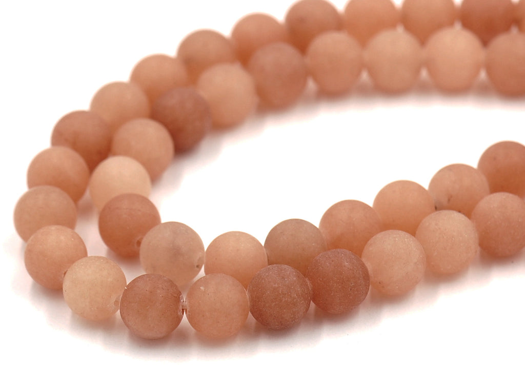 8mm Matte Toffee Orange Malaysia "Jade" Round Beads -15 inch strand