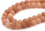 8mm Matte Toffee Orange Malaysia "Jade" Round Beads -15 inch strand