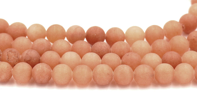 8mm Matte Toffee Orange Malaysia "Jade" Round Beads -15 inch strand Hover Image
