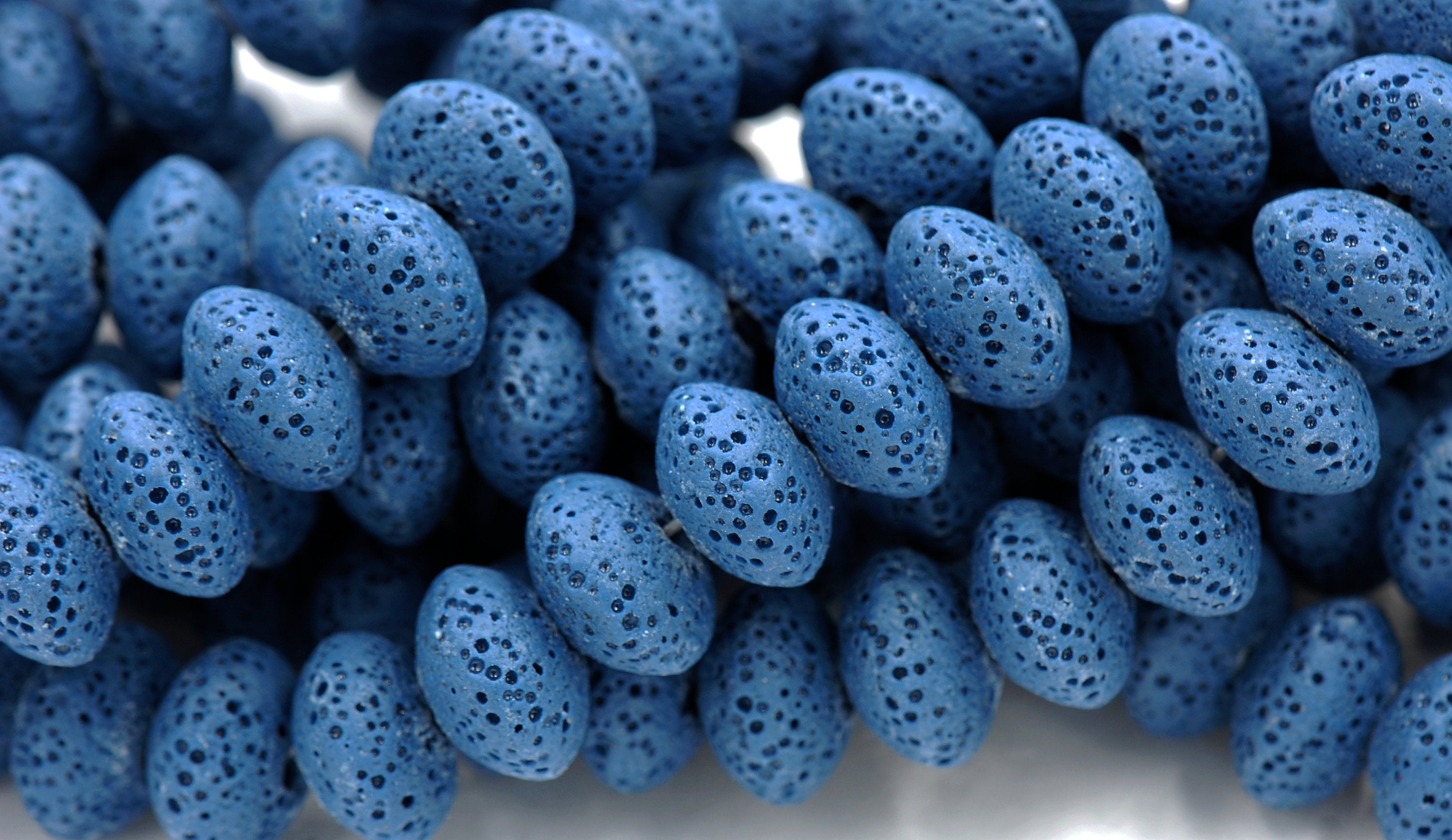 Natural Lava Rondelle 13x8mm Saucer Lava Beads - 14.5&quot; strand