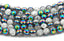 8mm Half Electroplate Crackle Quartz Beads Strands, Synthetic, Blue -15.5 inch strand