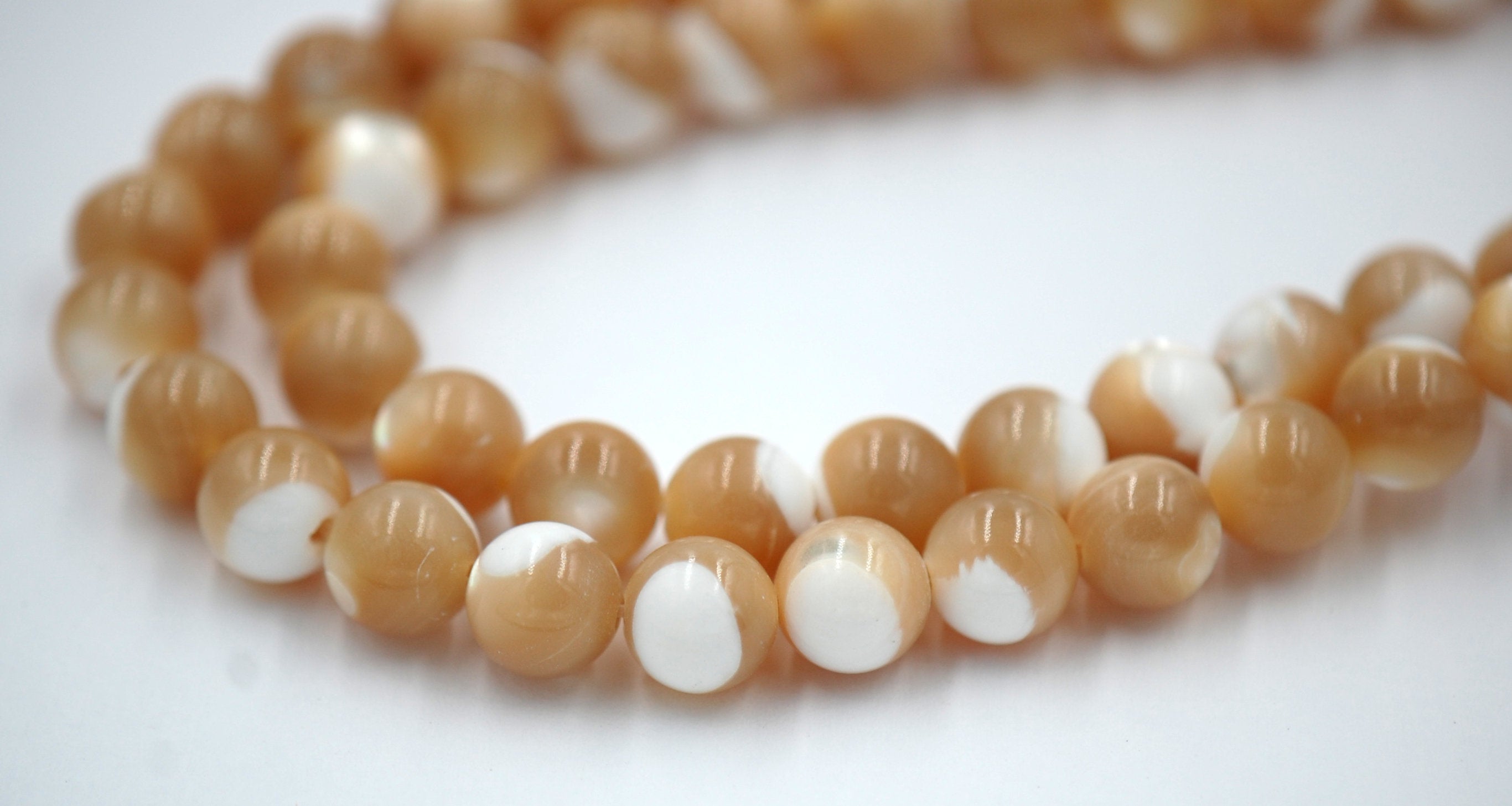 Mother of Pearl Beads Strands, 4mm, 6mm, 8mm, 10mm -Full Strand