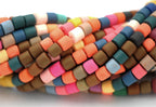 Column Handmade Polymer Clay Bead Spacers,  Assorted Color, FULL STRAND