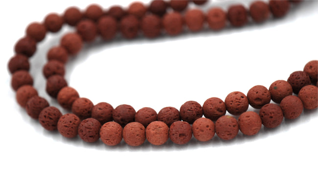 6mm Burnt Brown Lava Rock Round Stone Beads -15.5 inch strand Main Image