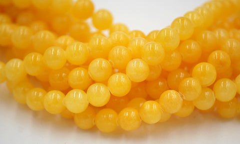 10mm Jade Yellow Smooth - 15.5 inch strand