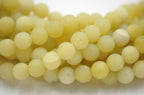 8mm Matte Lemon Jade, frosted yellow jade - 15 inch strand