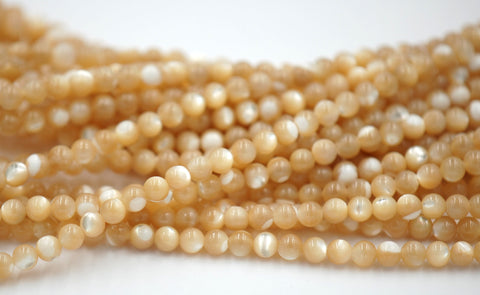 Mother of Pearl Beads Strands, 4mm, 6mm, 8mm, 10mm -Full Strand