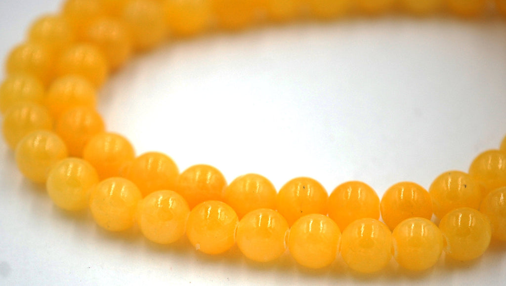 8mm Jade Yellow Smooth - 15.5 inch strand
