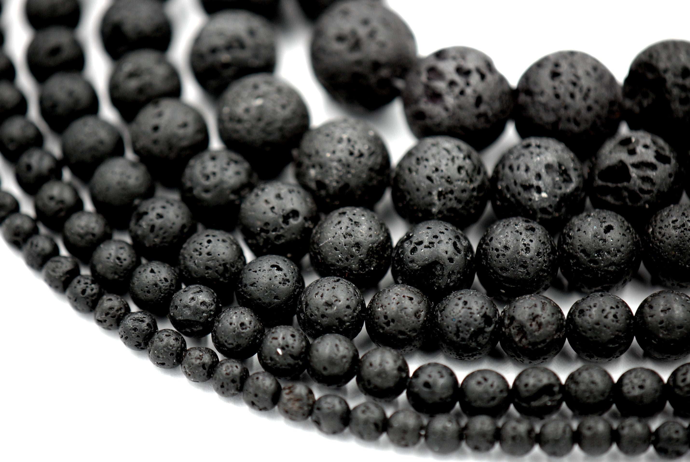 Natural Lava Beads, Full Strand, Round Black Volcanic Rock, Gemstones wholesale mala, 4mm 6mm 8mm 10mm 12mm 14mm