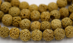 8mm Moss Green Lava Rock Round Stone Beads -15.5 inch strand