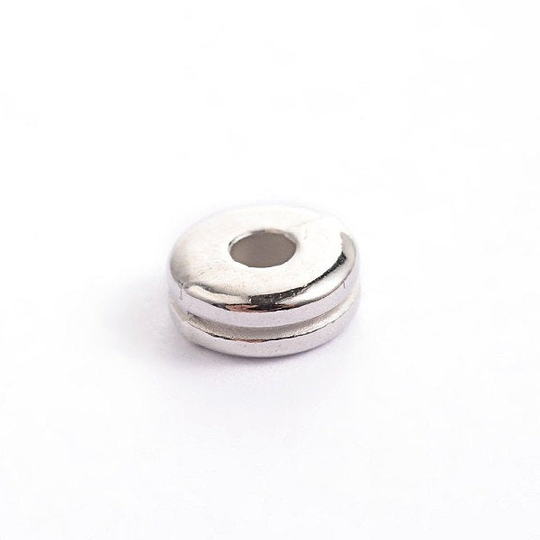 304 Stainless Steel Grooved Round Beads, 6mm -2pc