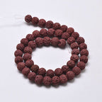 8mm Red Brown Lava Rock Round Stone Beads -15.5 inch strand