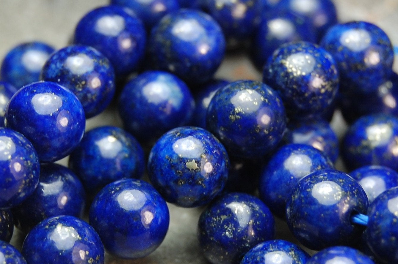 6mm Lapis Lazuli Round Beads (A Grade)   -15.5 inch strand