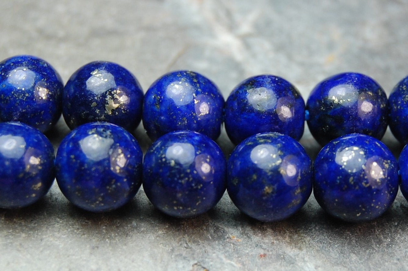6mm Lapis Lazuli Round Beads (A Grade)   -15.5 inch strand
