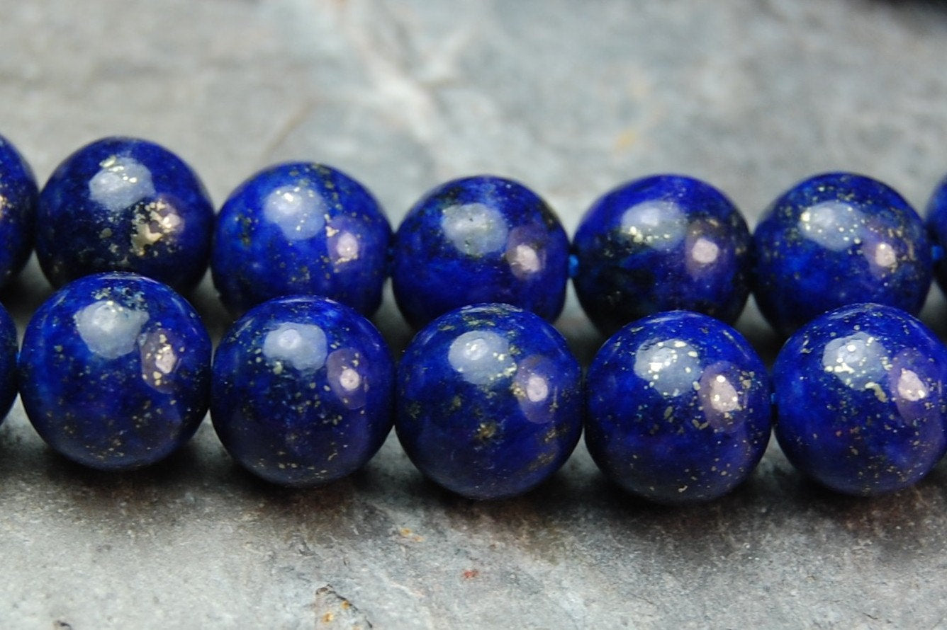 6mm Lapis Lazuli Round Beads (A Grade)   -15.5 inch strand