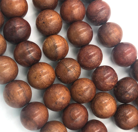 Exotic Natural Brown Wood Cebu Wood Round 10mm Special Buy  -16 inch strand