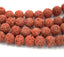 8mm Sienna Brown Lava Rock Round Stone Beads -15.5 inch strand