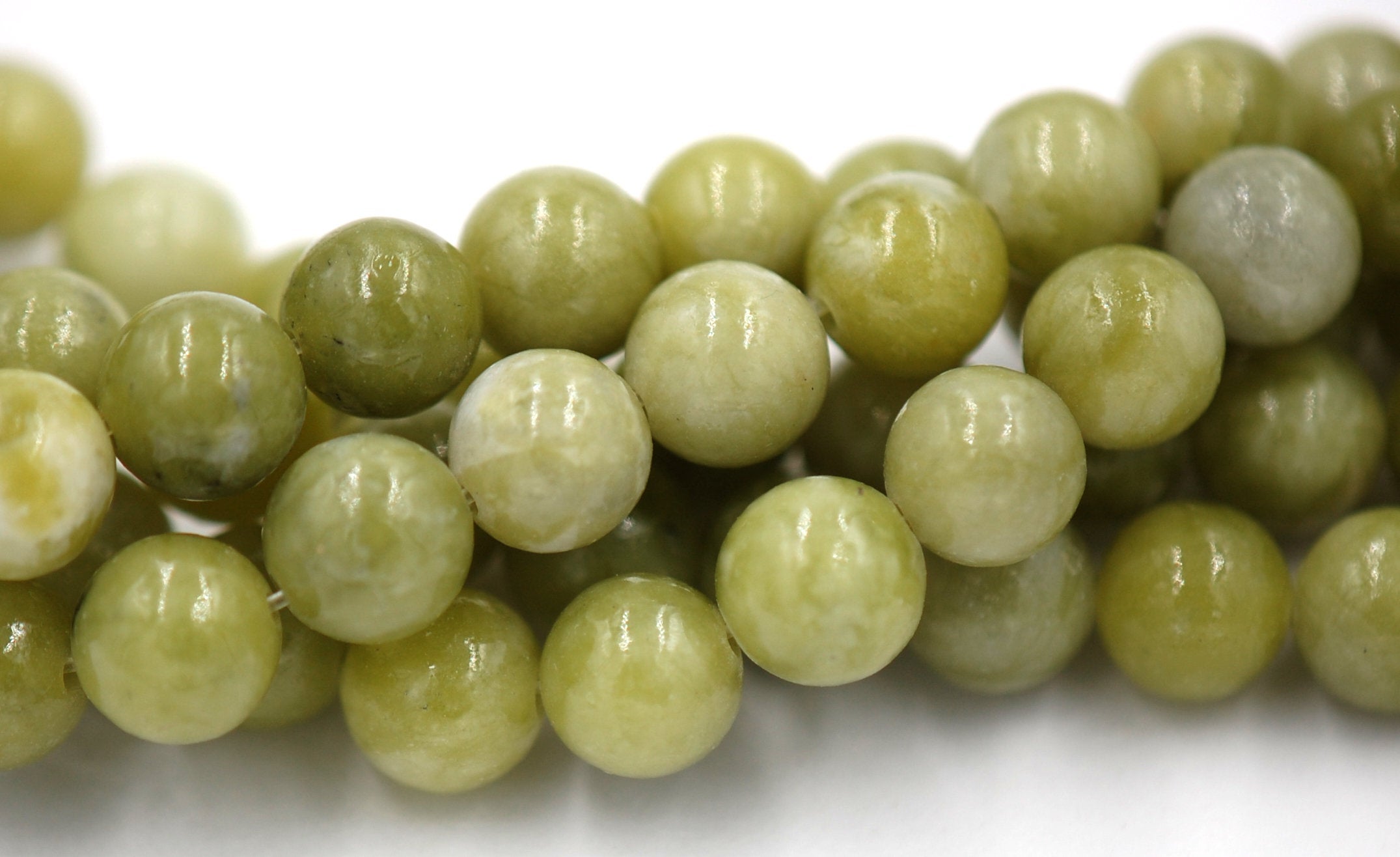 6mm, 8mm Natural Peridot Round Beads -15.75 inch strand