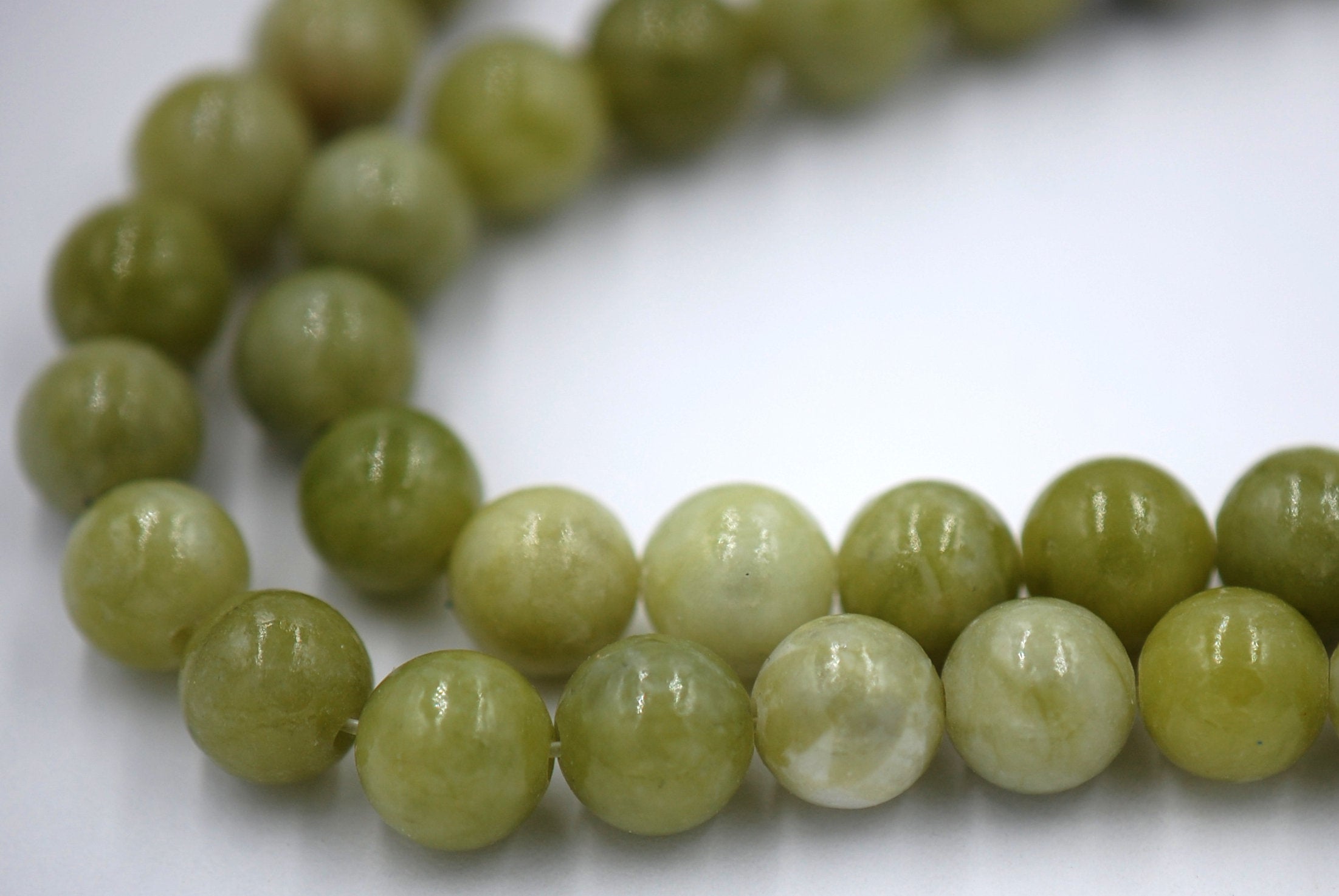 6mm, 8mm Natural Peridot Round Beads -15.75 inch strand