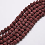 8mm Red Brown Lava Rock Round Stone Beads -15.5 inch strand