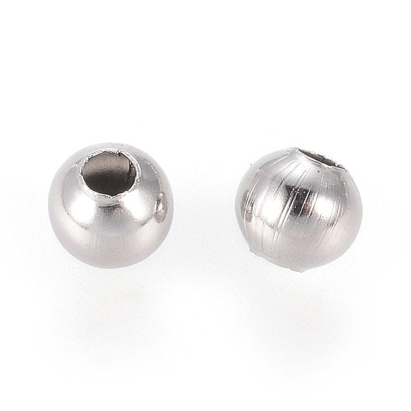 Stainless Steel Beads 5mm. Sold per pkg of 100 Main Image