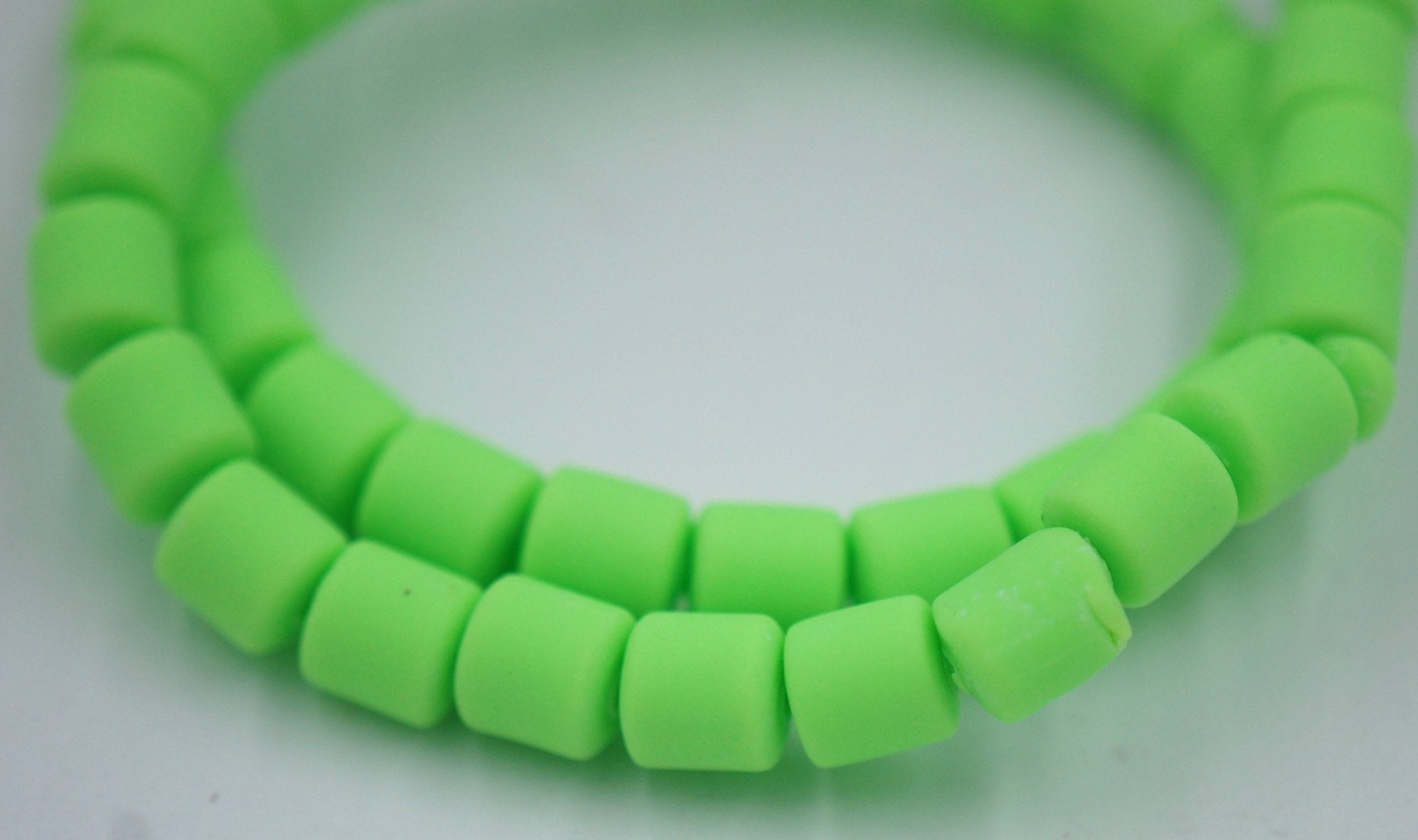 Column Handmade Polymer Clay Bead Spacers, Pastel Bright Assorted Color, FULL STRAND