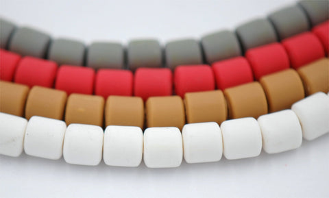 Column Handmade Polymer Clay Bead Spacers,  Assorted Color, FULL STRAND