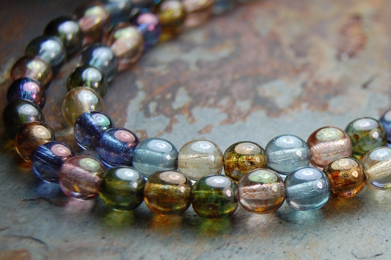 Czech Beads 4mm Fire Polished Glass Round in Multi-Color luster- 100 Pieces