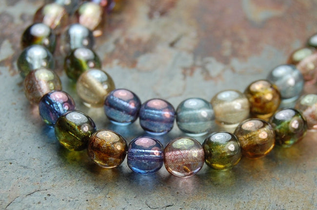 Czech Beads 4mm Fire Polished Glass Round in Multi-Color luster- 100 Pieces Hover Image