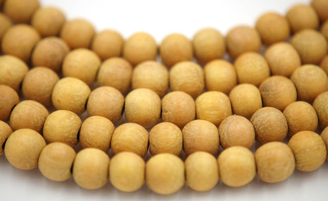 Unfinished Jackfruit Wood Natural Unwaxed 8mm Round Wood Beads -16 inch strand Hover Image