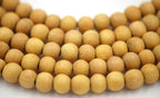 Unfinished Jackfruit Wood Natural Unwaxed 8mm Round Wood Beads -16 inch strand
