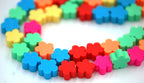 Flower Handmade Polymer Clay Bead Spacers,  9.5mm Assorted Color, FULL STRAND