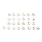 Acrylic Letter Beads, Random Mix Letters A to Z, Cube, White or Black 7mm, 200pc