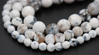 White and Black Fire Agate 6mm, 8mm, 10mm - 15 inch strand