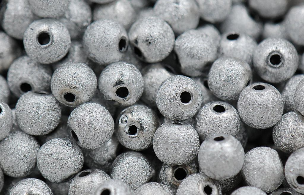 Silver Stardust covered Acrylic 8mm Beads- 100