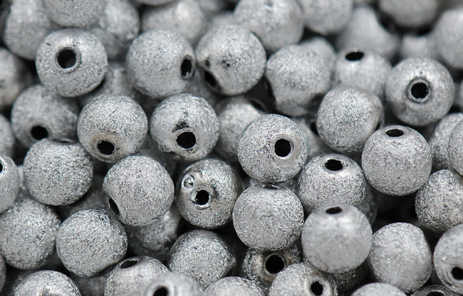 Silver Stardust covered Acrylic 8mm Beads- 100 Main Image