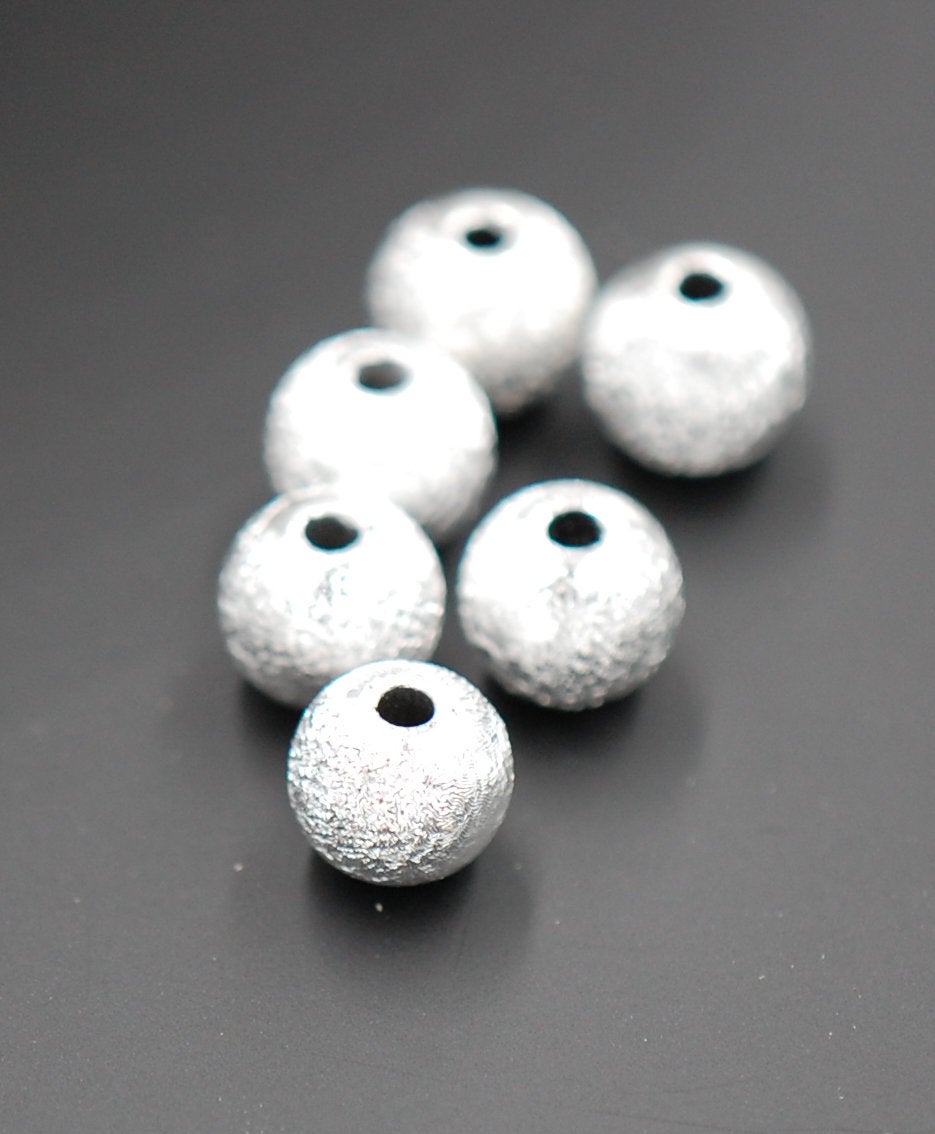 Silver Stardust covered Acrylic 8mm Beads- 100