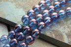 8mm Czech Glass Round Amethyst Blue Luster  -25