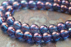 8mm Czech Glass Round Amethyst Blue Luster  -25