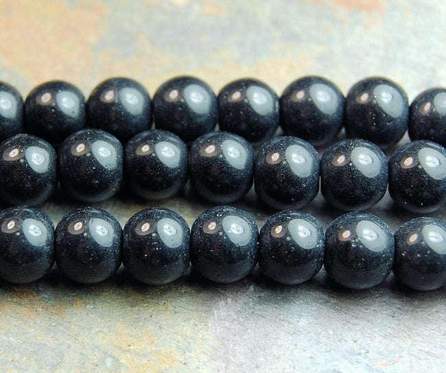 Black Obsidian (natural), 4mm,6mm,8mm,10mm round-full strand Hover Image
