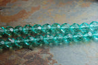 Turquoise Green 8mm Faceted Czech Glass Beads   -16 inch strand