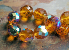 8mm Czech Beads Faceted  in AB Gold Honey -16 inch strand
