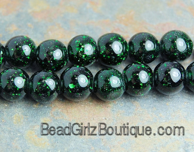 Green Goldstone Beads 6mm round -14.5 inch strand Main Image