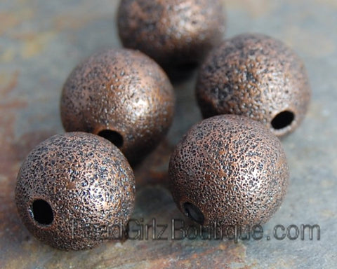 Red Copper Stardust covered Brass 10mm Beads- 20