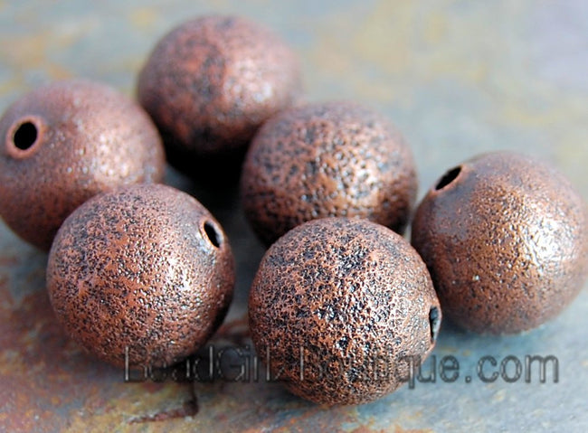 Red Copper Stardust covered Brass 10mm Beads- 20 Main Image