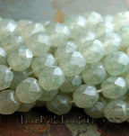 Stone Green Luster Faceted Czech Glass Bead 8mm Round - 25 Pc