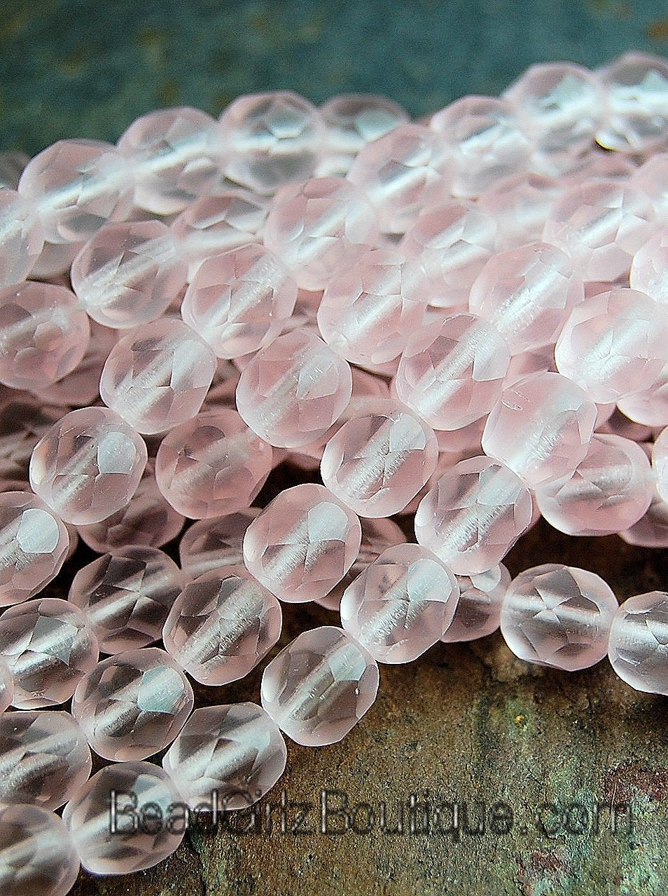 Matte Rosaline Pink Crystal Czech Glass Bead 6mm Round - 25 Pc