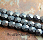 Hematite Czech Glass Matte 6mm Beads -25