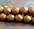 Metallic Goldenrod Czech Glass Matte 8mm Beads -25pc