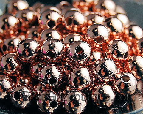 Rose Gold-Plated Brass 3mm, 4mm, 6mm Beads